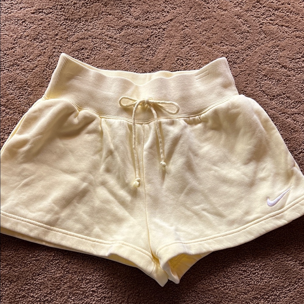 Nike Women's Soft Yellow Athletic Shorts